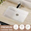 Meuble-lavabo rectangulaire de 48 po avec lavabo simple en céramique, comptoir en pierre frittée, armoire en bois cannelé avec tablettes ouvertes et grand rangement-685976999-685976997