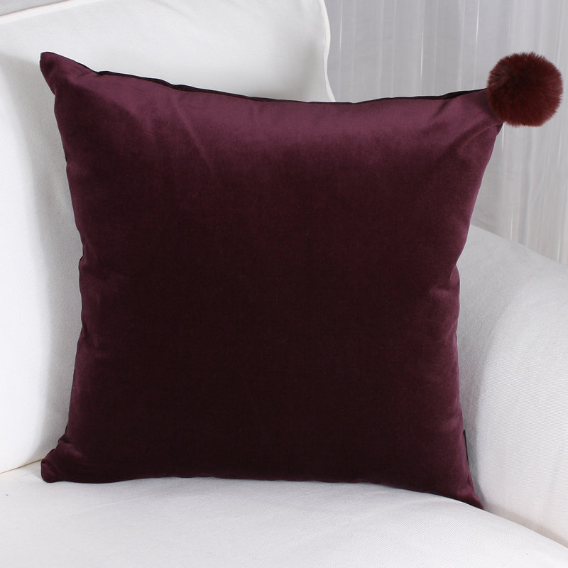 Housse de coussin en coton Romeo, Prune
