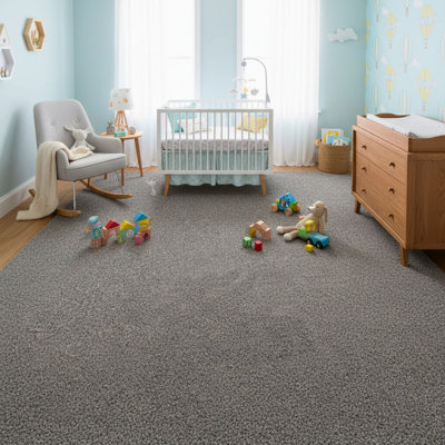 Tapis de chambre à coucher et de salon gris doux antidérapant Cozy Plush
