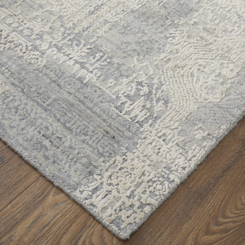 Eastfield Wool Abstract Area Rug in Gray, Rectangle 3' x 5'
