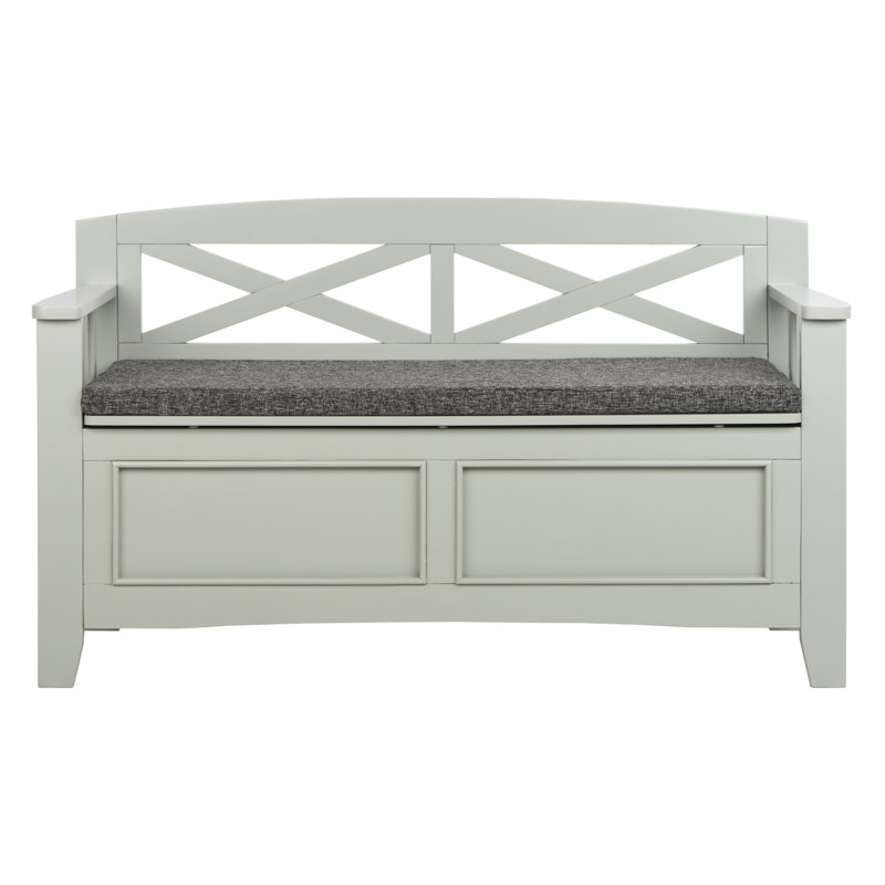 Banc de rangement en bois Elamin, gris