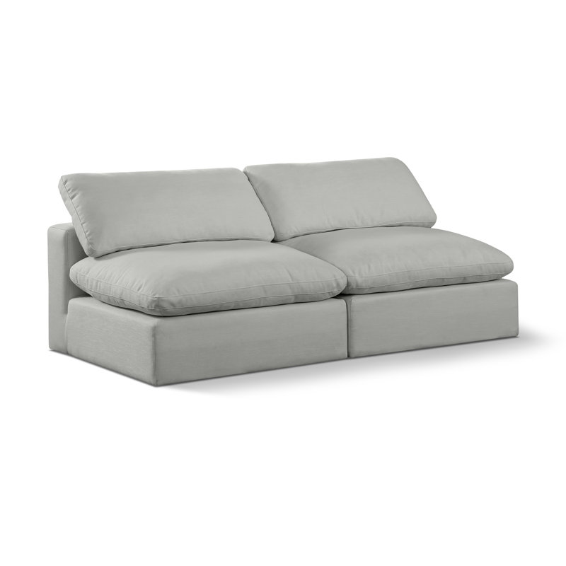 Hurlow 78'' Upholstered Sofa, Grey Linen Textured Fabric