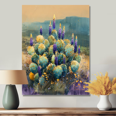 Décoration murale cactus vert, désert et merveille II - Cactus floral