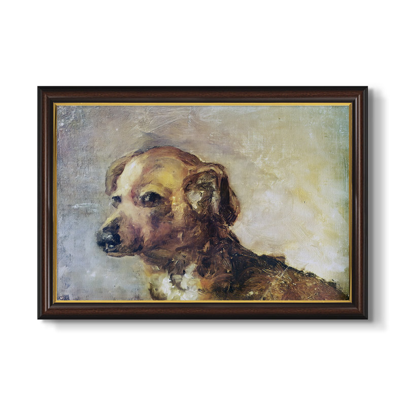 Cliper, the Artist's Dog, 1895 - Pablo Picasso - Toile encadrée sur mesure, 16x22 INNER SIZE, Toile avec cadre, Noyer doré