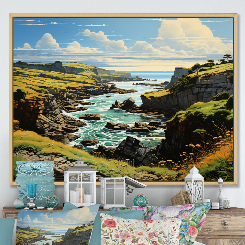 " Ireland Emerald Isle This I ", H 24 po x l 32 po x P 1 po, Cadre naturel flottant
