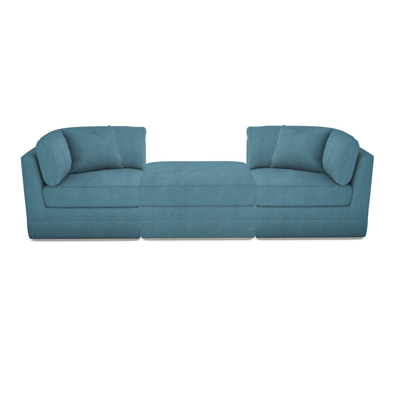 3-Piece Boyden Curved Corner Sectional, Wrenn, Ian Lagoon Polyester