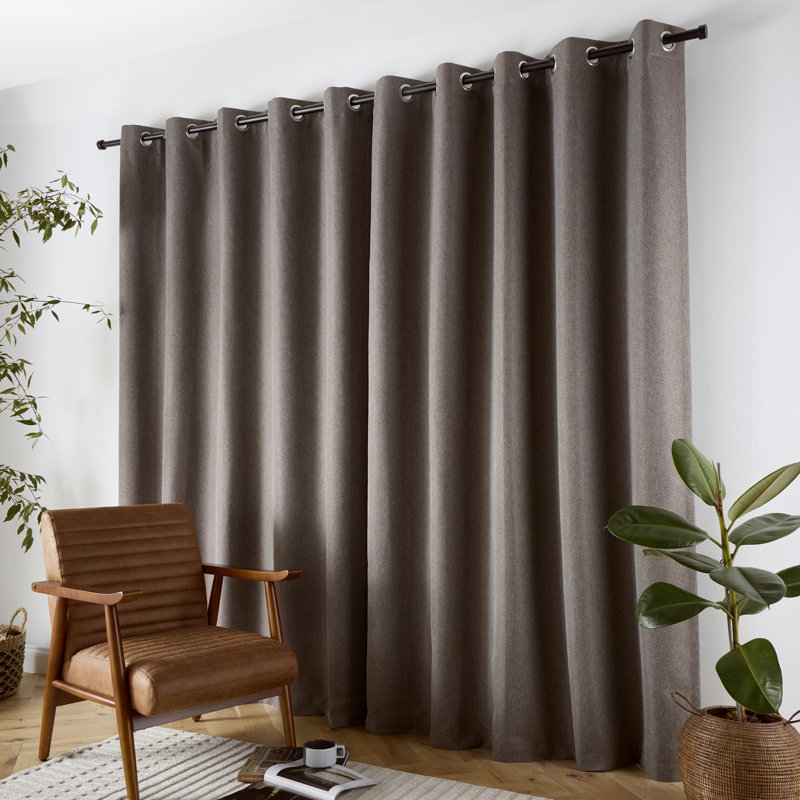 Plain Twill Blackout Curtain Panel Pair, 66" Width x 90" Drop (168 x 229cm)
