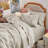 Bedsure Cal King Pintuck Bed-in-a-Bag- Beige Pinch Pleat Comforter with Sheets, Pillowcases & Shams-101518289-103425113