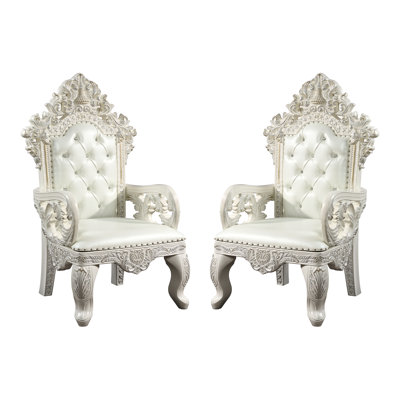 19.5'' H Tufted Faux Leather Upholstered Armchair