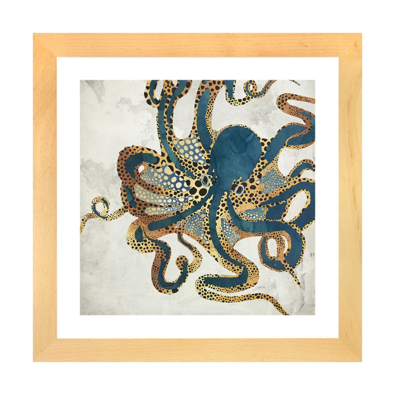 " Underwater Dream VI ", Framed Print with Mat, 16" H x 16" W, Beige