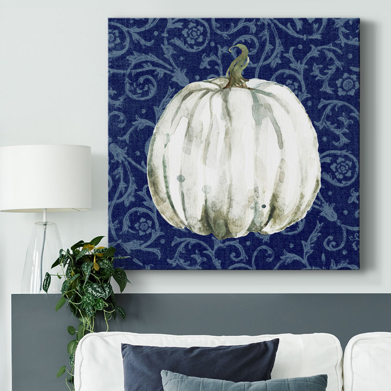 Motif de citrouille II sur toile, H 40 po x l 40 po x P 1,5 po