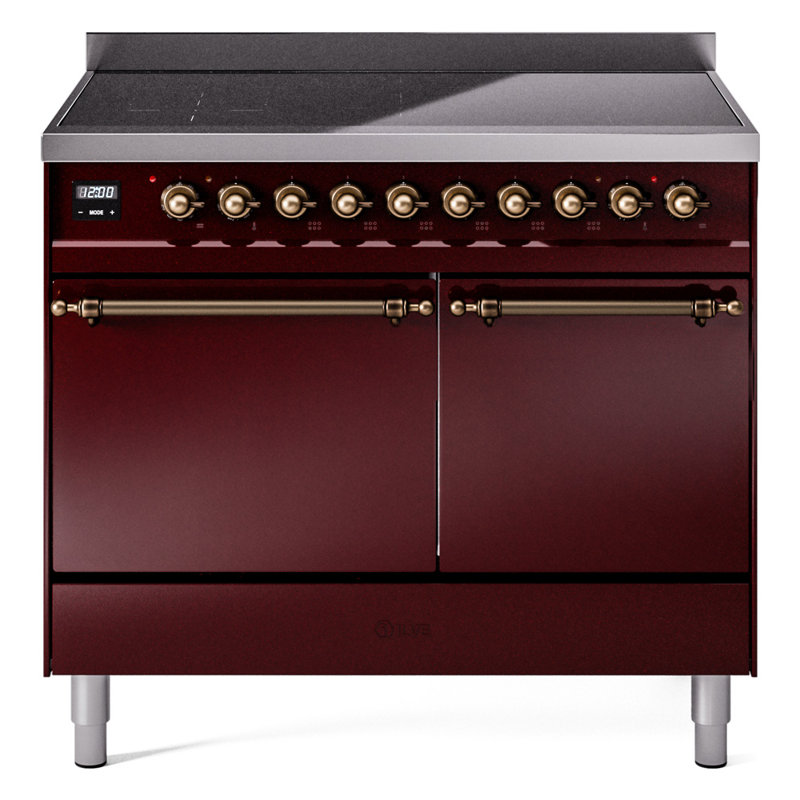 ILVE Nostalgie II 40 in Induction Range, Burgundy/Bronze