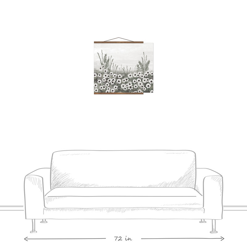 «Moody Floral Daisy Field» sur impression sur toile
