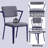 High-Back Cargo Gray Fabric and Blue Finish Office Chair with Padded Seat and Industrial Style-1876006287