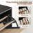 Rattan Shoe Storage Cabinet With 4 Flip Drawers(Fits 16 Pairs), Freestanding Shoe Organizer With Metal Legs For Entryway-2058319857