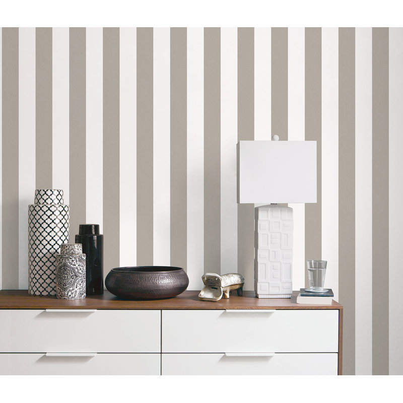 Angelo 10m x 53cm Matte Wallpaper Roll, Dark Grey/White