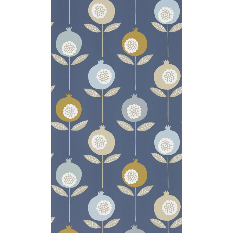 10.05m x 52cm Matte Wallpaper Roll, Sky/Cinnamon/Ink