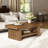 47'' Rectangle Solid Wood Coffee Table with Storage Shelf, Farmhouse 2-Tier Center Table for Living Room