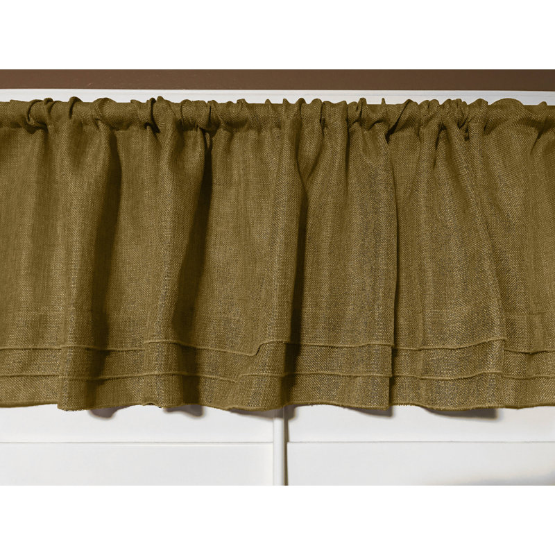 Piaf Solid Color Tailored 58'' Window Valance, Dark Gold