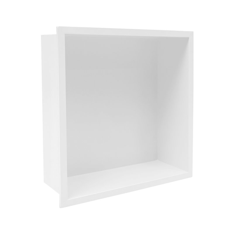 Tablette de rangement pour douche encastrée en acier inoxydable 304, Blanc