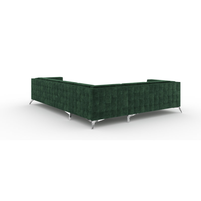 Magnus 4 Seater Corner Sofa , Green, Left Hand Facing