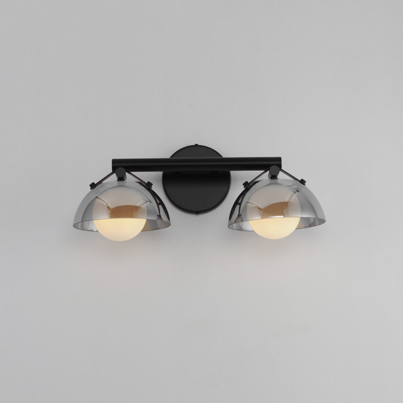Domain 1 - Light Armed Sconce, 2, Black, Smoke