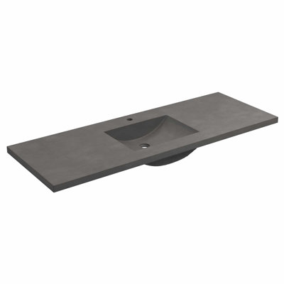 60" Palomar Vanity Top With Integral Sink In Slate - Single Faucet Cutout