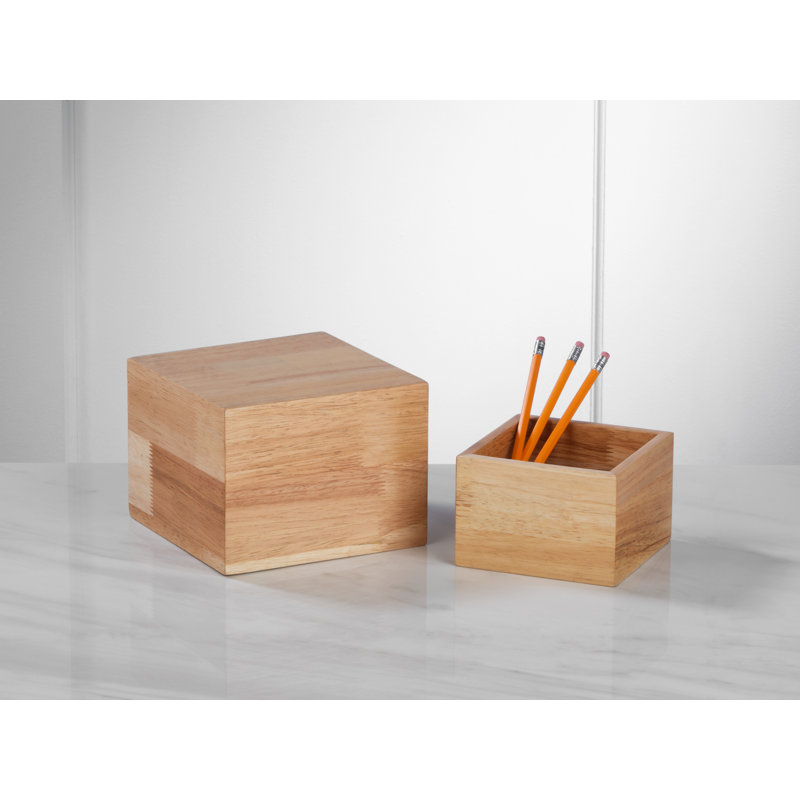 Ensemble de 2 élévateurs / contenants en bois