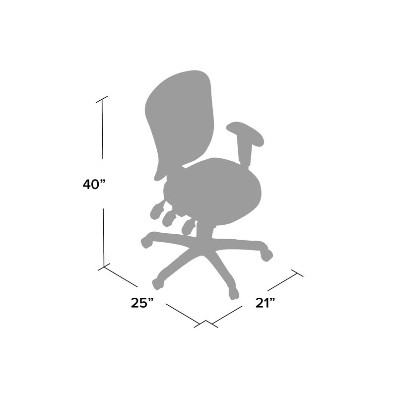 Chaise de bureau Articulée en filet avec siège en vinyle noir entièrement réglable par Modway, Noir
