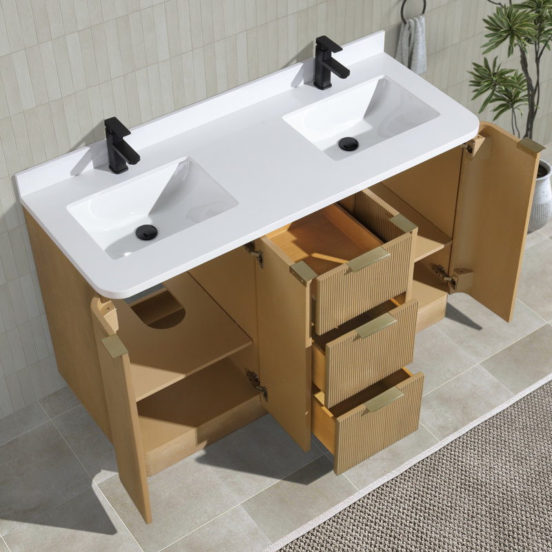 Calamigo 55" W Double Vanity with Quartz Top
