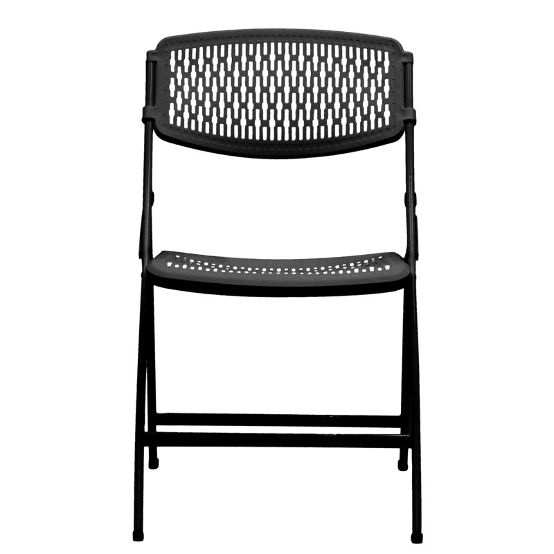 Black Steel and Plastic Folding Chair Set of 40