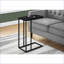 Stratifié noir & amp; Table basse en métal en forme de C - Conception moderne peu encombrante pour le salon, la chambre à coucher-432361764