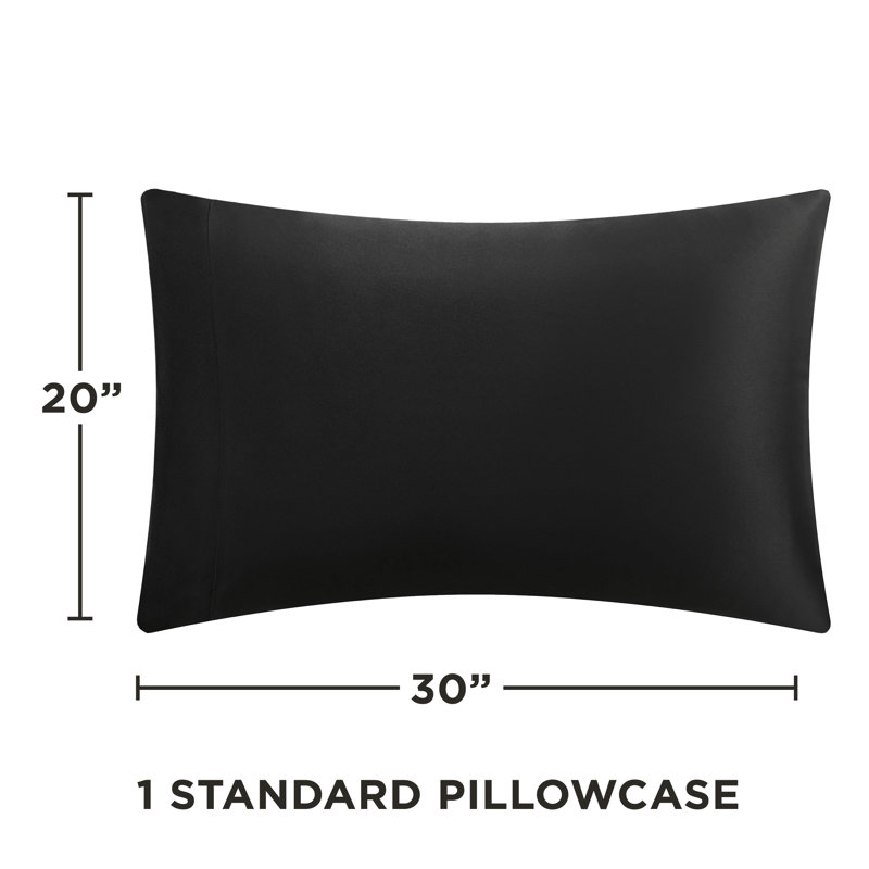 Juicy Couture Premium Silky Satin Sheet Sets, Black, Twin Sheet Set with 1 Pillowcase