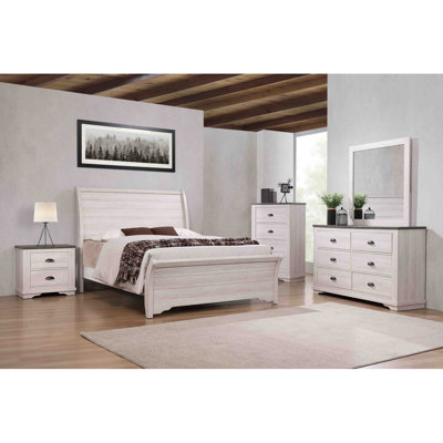 1Pc Contemporary Design Queen Sleigh Bed