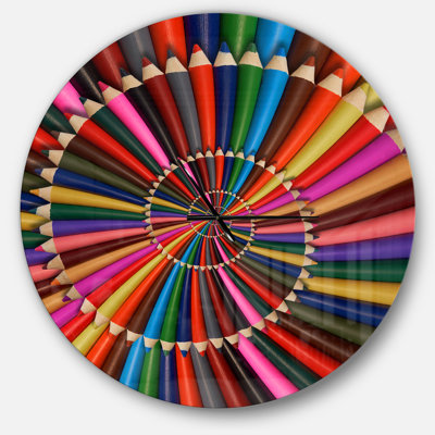 Colorful Rainbow Sharpen Pencils Spiral - Modern wall clock