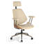 Fauteuil de bureau ergonomique en similicuir de style milieu du siècle et fauteuil de direction pivotant-1741603972
