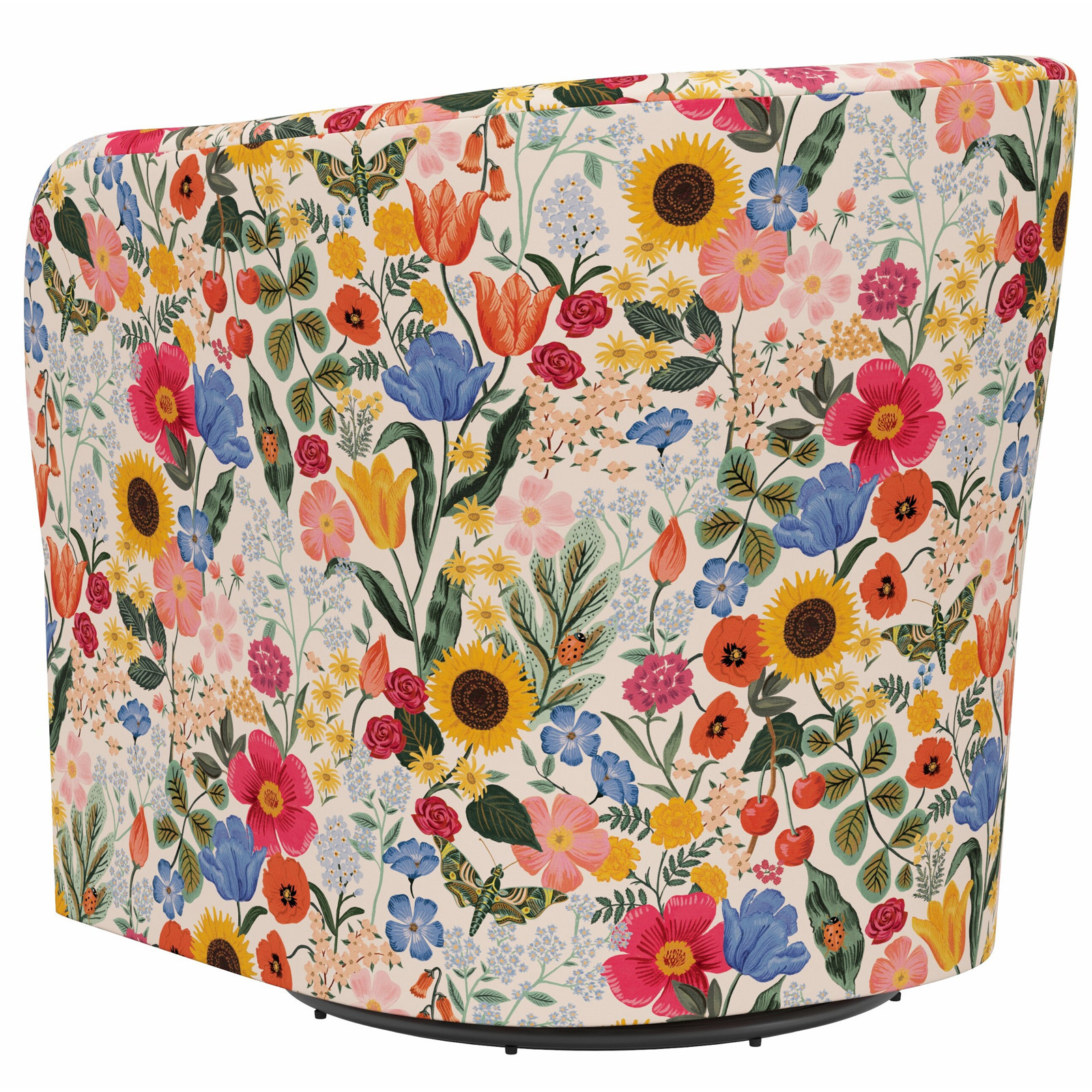 Rifle Paper Co. x Cloth & Company Pembroke Swivel Armchair, Rpc Blossom Blush Linen