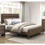 Mobilier de chambre à coucher à panneau durable classique en noyer foncé classique avec très grand lit 1 pièce