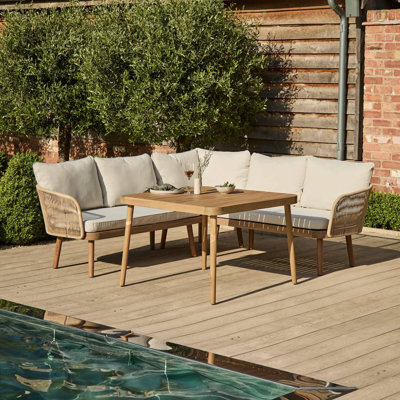 Arefa Rectangular 5 - Person 70cm Long Seating Group with Cushions