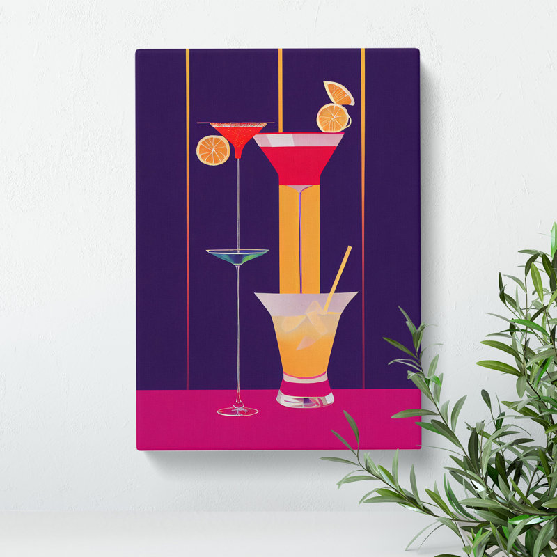 Selection Of Cocktails No.4 - Wrapped Canvas, 50cm H x 35cm W x 3cm D