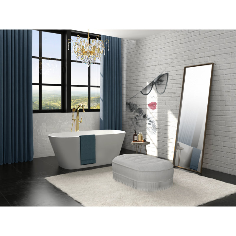 Vetralla 65" x 28" Freestanding Soaking Bathtub, Matte White