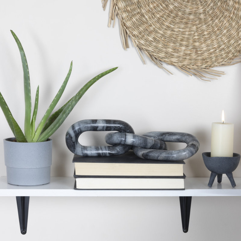 Decorative Marble Chain, Variegated Grey Tones, Gray