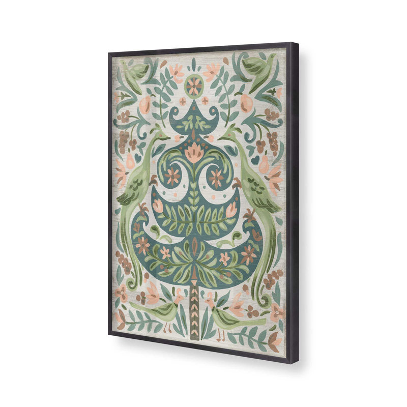 Arbre de Noël floral Folk I, Cadre en zinc patiné, H 15,25 po x l 12,25 po