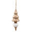 Eucalyptus Icicle Ornament Set of 6 2" x 2" x 6'' Nature Wood/White