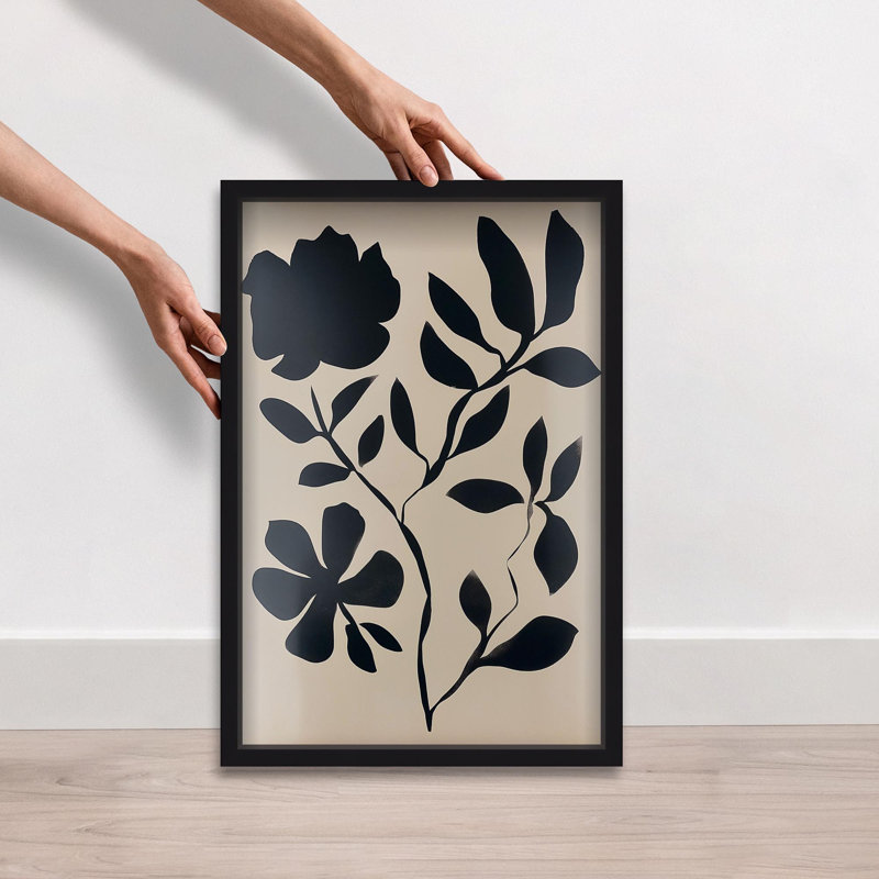 Oliver Gal Shrouded Bloom I Floral and Botanical - Luxury Shadowbox Framed Wall Art, Black, 25" H x 17" W