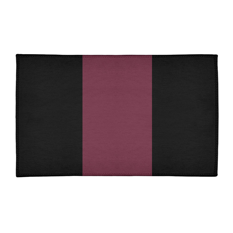 Tapis noir/à vin rayé, Rectangle 3 pi x 5 pi