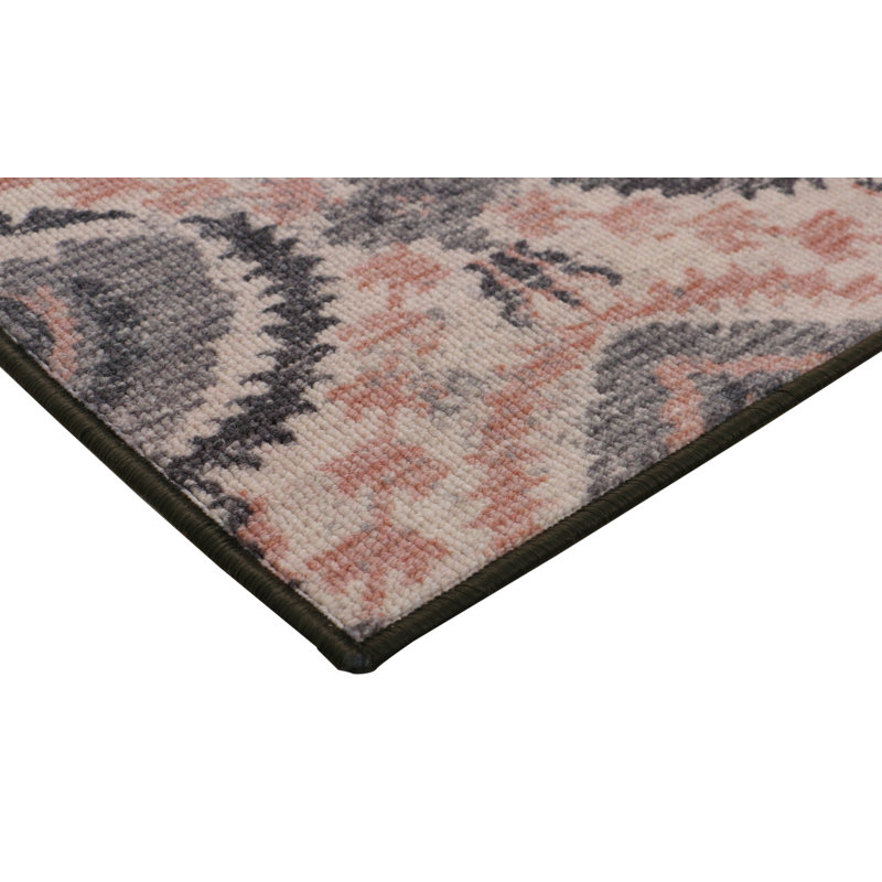 Tapis saumon à motif ikat Philpot, Rectangle 5 pi x 7 pi