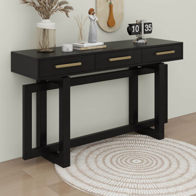 Elegant Console Table With Three Drawers, Extra Long Entryway Table