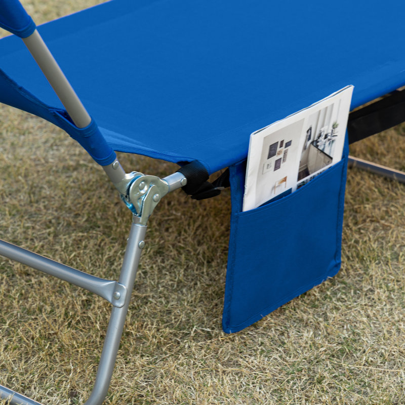 Haritz Foldable Sun Loungers Beach Chaise Lounge, Blue