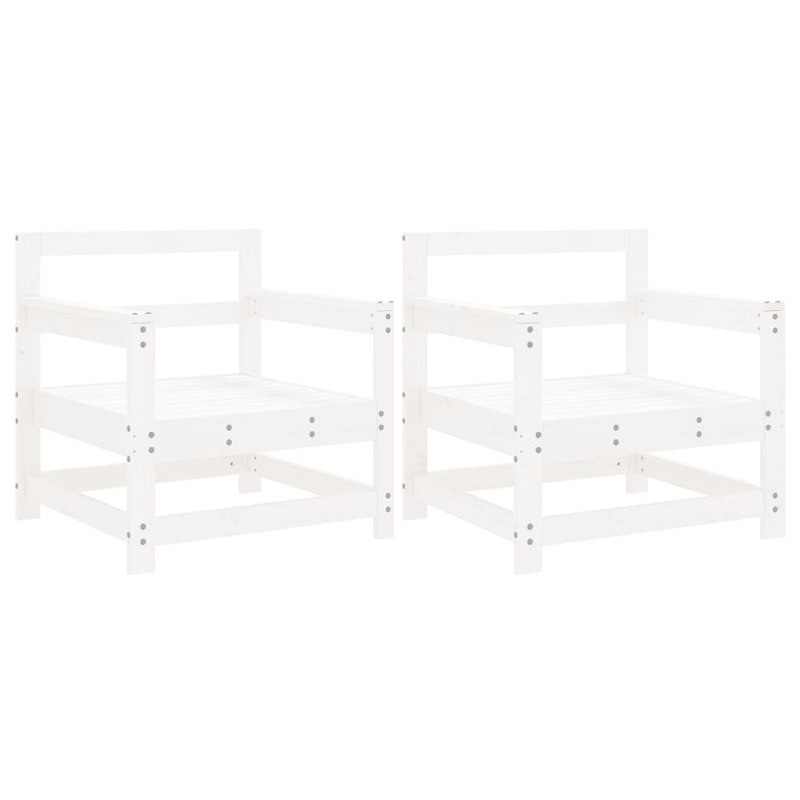 Chaises de patio en bois massif 2 pièces Ophelia & Co., Blanc / Blanc